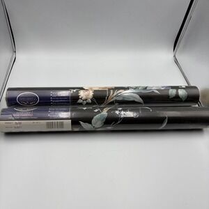 2 VTG 90s Colorall Ready Pasted Vinyl Wallpaper Majesty Floral 11 Yards Retro